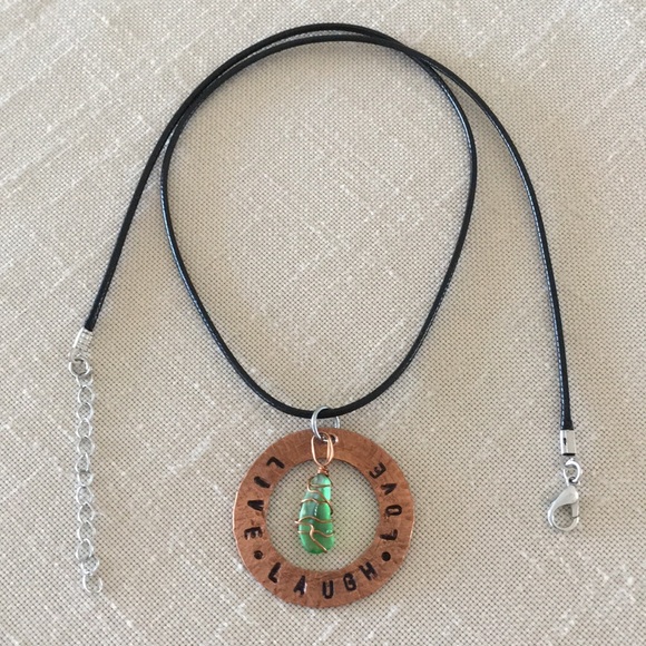 HAND CRAFTED Copper Necklace Artisan Hand Stamped Hammered New - Picture 3 of 6